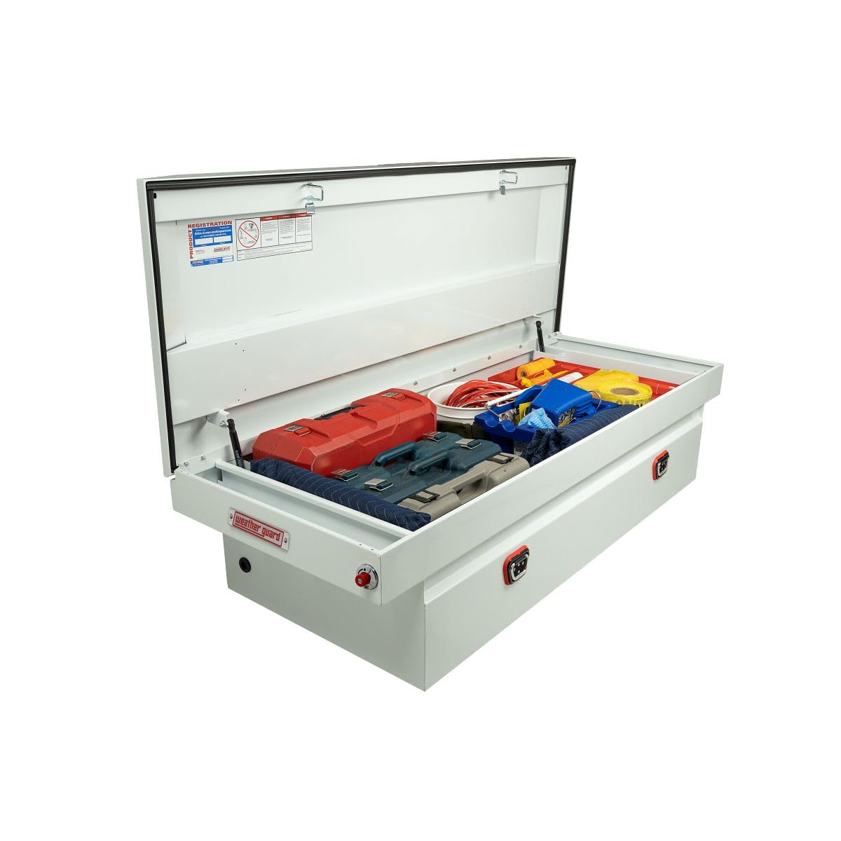 Weather Guard Weather Guard Model 126-3-04 Saddle Box, Steel, For Full Size Trucks, Standard Profile, White, - Outdoor Depot