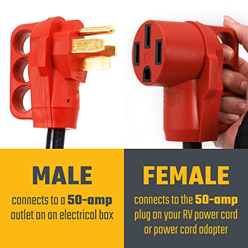 VALTERRA LLC A10-5050EH Valterra  Mighty Cord RV 50-Amp Extension Cord, 50 ft., Red - view 9