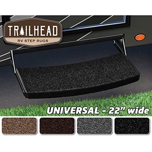 PRESTO FIT 2-0223 Prest-O-Fit  Trailhead Universal RV Step Rug - 22, Obsidian Black product image