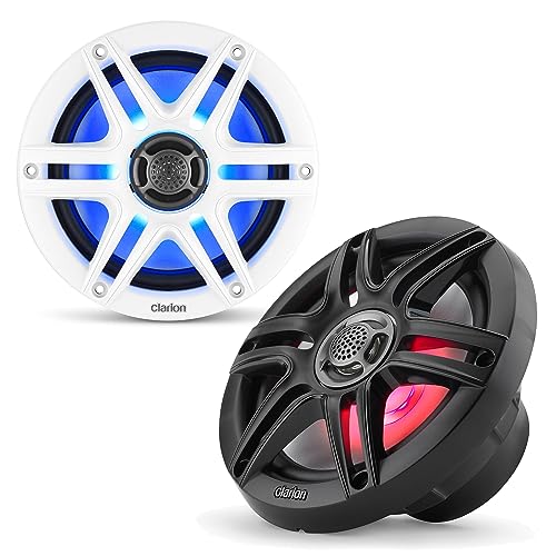 CLARION 92611 CMS-651RGB-SWB 6.5-inch Coaxial Marine Speakers with Built-in RGB I... product image