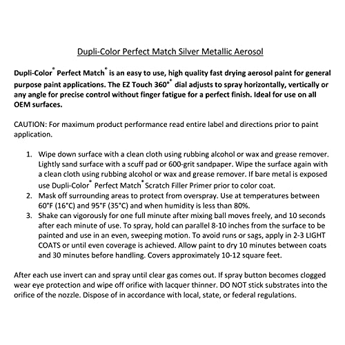 Dupli-Color Dupli-Color Perfect Match Premium Automotive Paint, Silver, 8 oz - Outdoor Depot