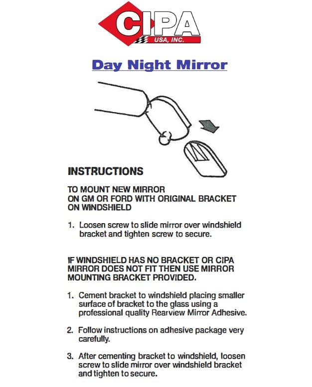 CIPA CIPA 32000 10" Day/ Night Rearview Mirror",Black - Outdoor Depot