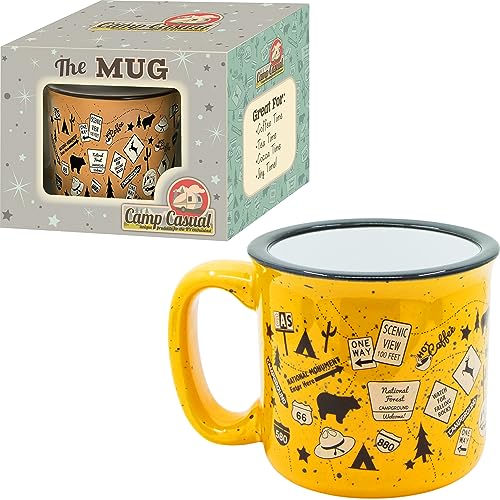CAMP CASUAL CC-004T Ceramic Coffee Mug - 15 oz Retro Inspired Camping Mug - for Hot & C... product image