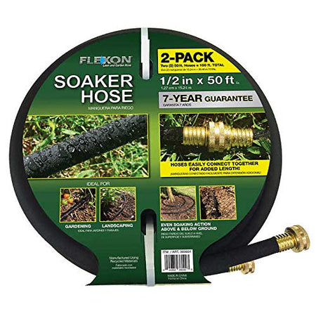 AUTO MKTING Weep & Soak Hose - Brass Coupling - 50 FT -1/2 Inch - 2 Pack product image