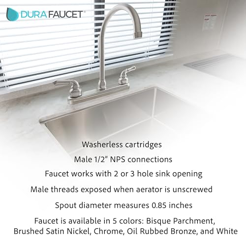 Dura Faucet Dura Faucet DF-PK330HC-SN RV J-Spout Kitchen Sink Faucet (Brushed Satin Nickel) - Outdoor Depot