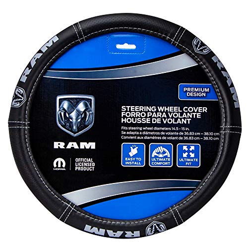 PLASTICOLOR 006697R25 Ram Deluxe Elite Steering Wheel Cover - Gray Logo product image