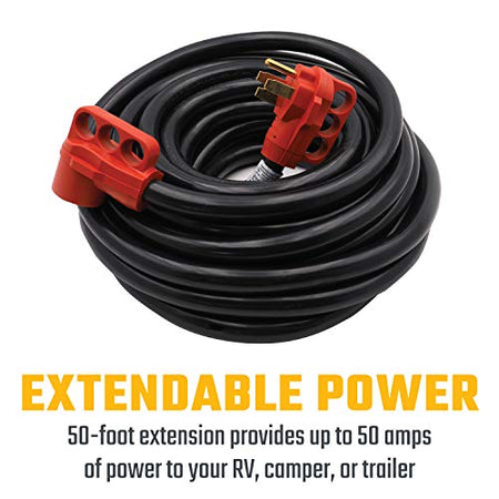 VALTERRA LLC A10-5050EH Valterra  Mighty Cord RV 50-Amp Extension Cord, 50 ft., Red - view 3