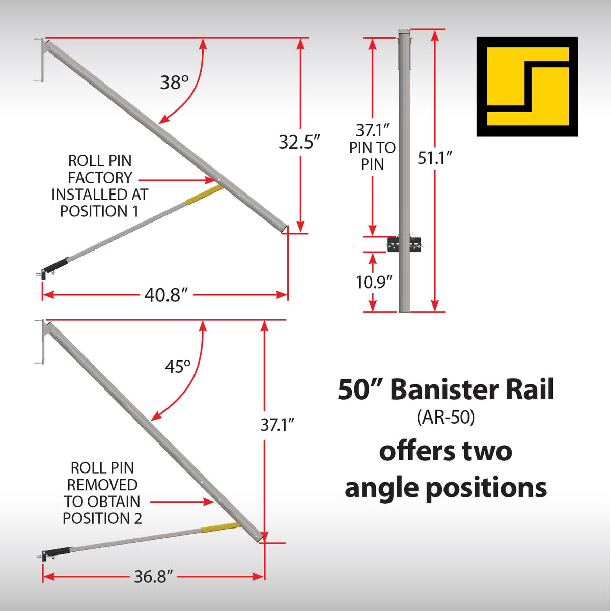 STROMBER AR-50 g Carlson  Lend-A-Hand Banister Rail - RV Handrail for Safe & Stead... - view 7