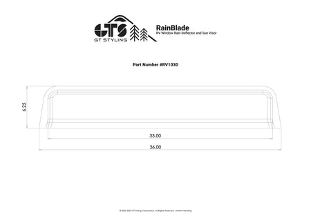GT Styling RainBlade RV Window Deflector and Sun Visor (Fits 30 inch Wide Window) Smoke - Outdoor Depot