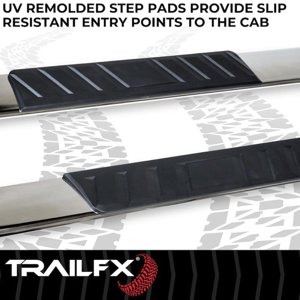 Trailfx TrailFX Truck Side Step Bars Fits 2020–2021 Chevrolet Silverado 1500 5 Inch Oval Bent Side Bars with - Outdoor Depot
