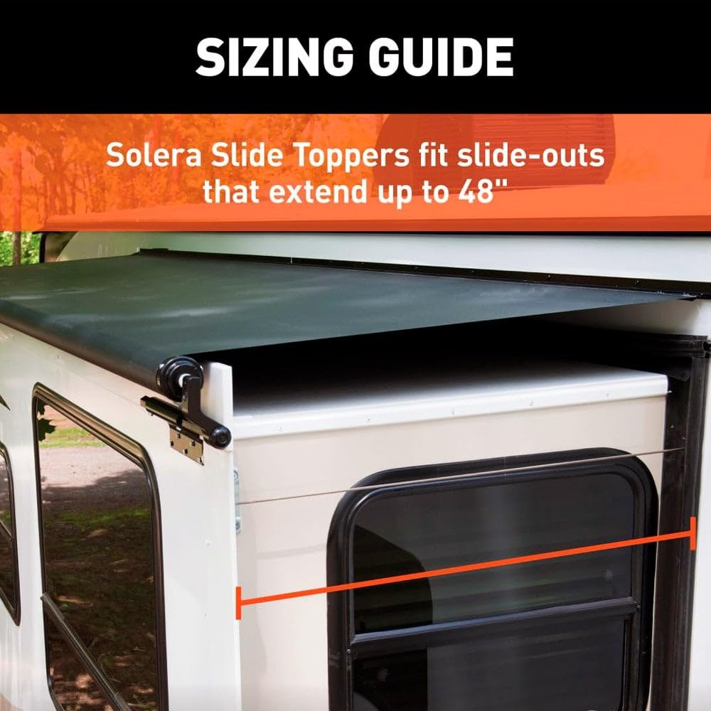Solera Solera 5000 Series Black Slide Topper RV Slide-Out Awning 6'6" (6'1" Fabric) 13.5 oz Vinyl - Outdoor Depot