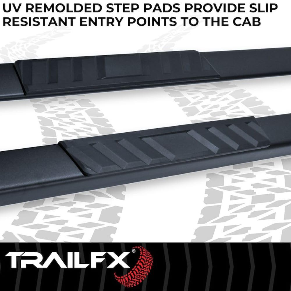 Trailfx Trailfx A4017B Truck Side Step Bars Fits 2020-2021 Chevy Silverado 1500 4 Inch Straight Side Nerf - Outdoor Depot