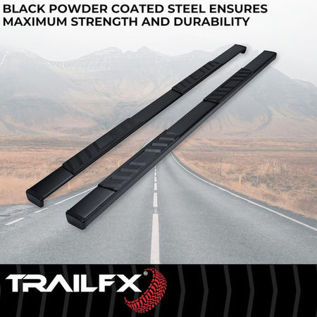 Trailfx Trailfx Side Step Bars Fits 2009–2010 Dodge Ram 1500 4 Inch Trapezoid Straight Side Steps with Step - Outdoor Depot