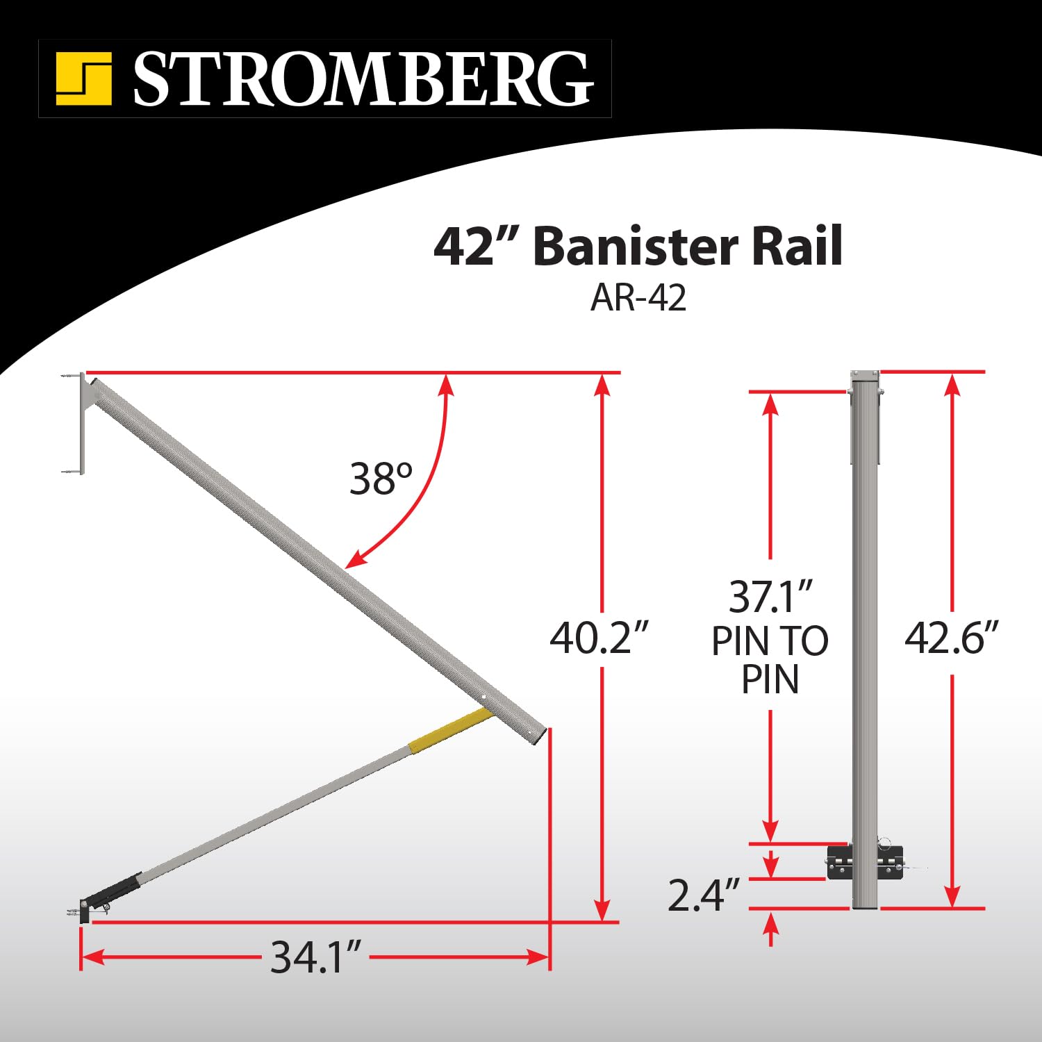 STROMBER AR-42 g Carlson  Lend-A-Hand Banister Rail - RV Handrail for Safe Support... - view 8