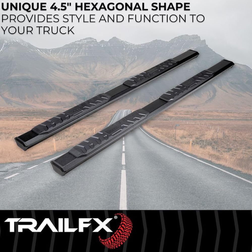 Trailfx TrailFX Nerf Bars Fits 2009-2018 Ram 1500 Crew Cab Titanium Black Powder Coated Aluminum 4-1/2 Inch - Outdoor Depot