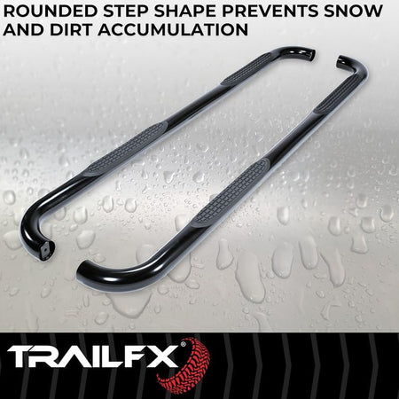 Trailfx TrailFX Nerf Bar Side Steps Fits Chevrolet Silverado 1500 1999-2018 Black Powder Coated Steel 3-Inch - Outdoor Depot