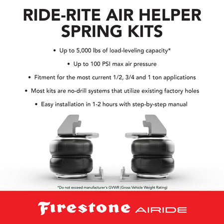 Airide Firestone Airide 2625 Rear Air Spring Kit fits 2017-2026 F250 F350 4WD | Load Capacity of 5,000 - Outdoor Depot