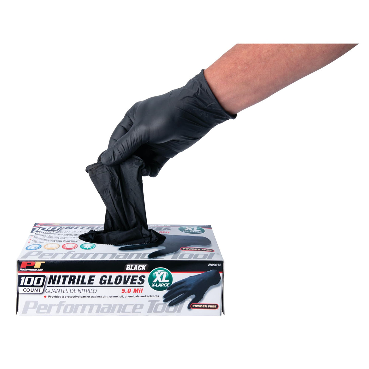 Performance Tool Performance Tool W89013 Black Nitrile Gloves | Disposable, Powder Free, latex rubber free, - Outdoor Depot