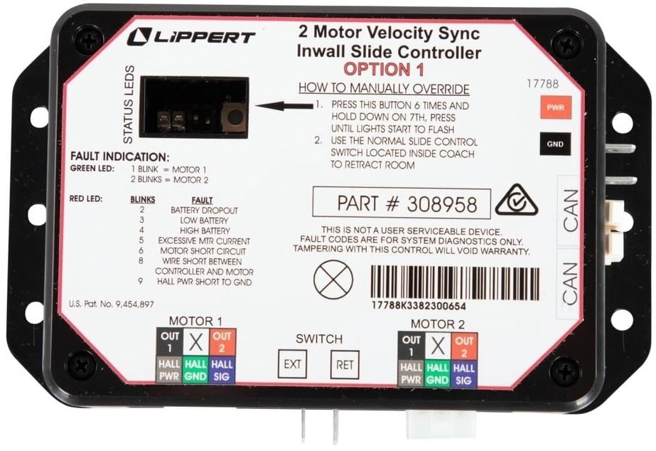 LIPPERT COMP 17788A Lippert 2-Motor Velocity Sync In-Wall Slide Control Assembly Option 1 product image