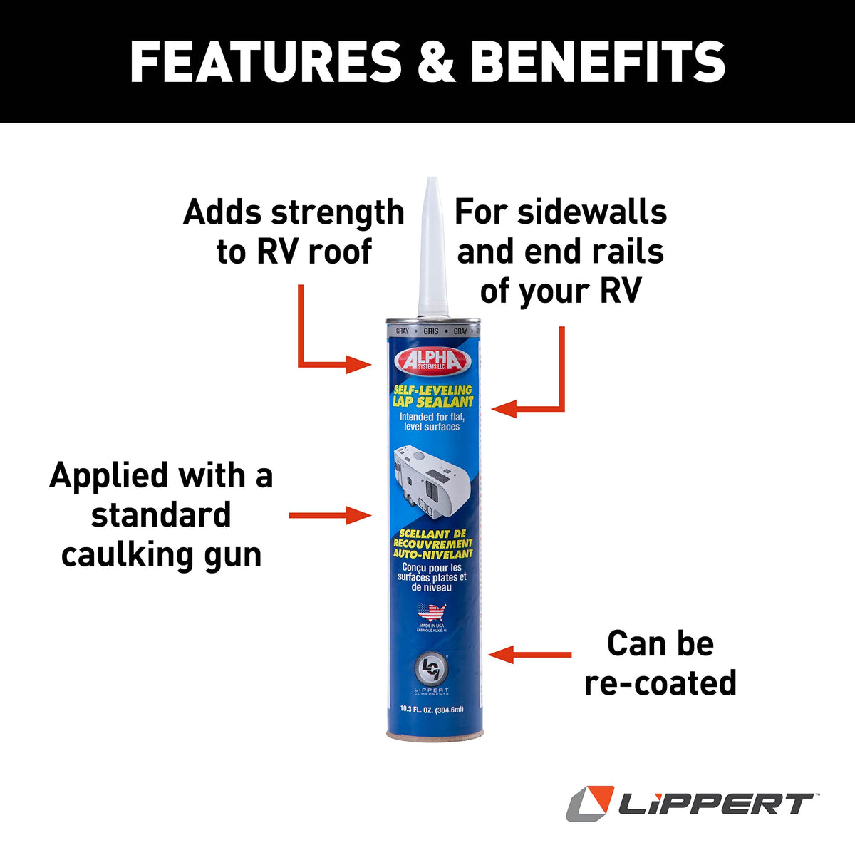 LIPPERT COMP 862145 1021 Self-Leveling Lap Sealant for 5th Wheel RVs, Travel Trailers a... - view 9