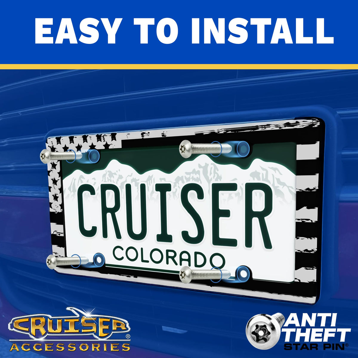 Cruiser Accessories Cruiser Accessories 21350 Slim Rim License Plate Frame, Black - Outdoor Depot