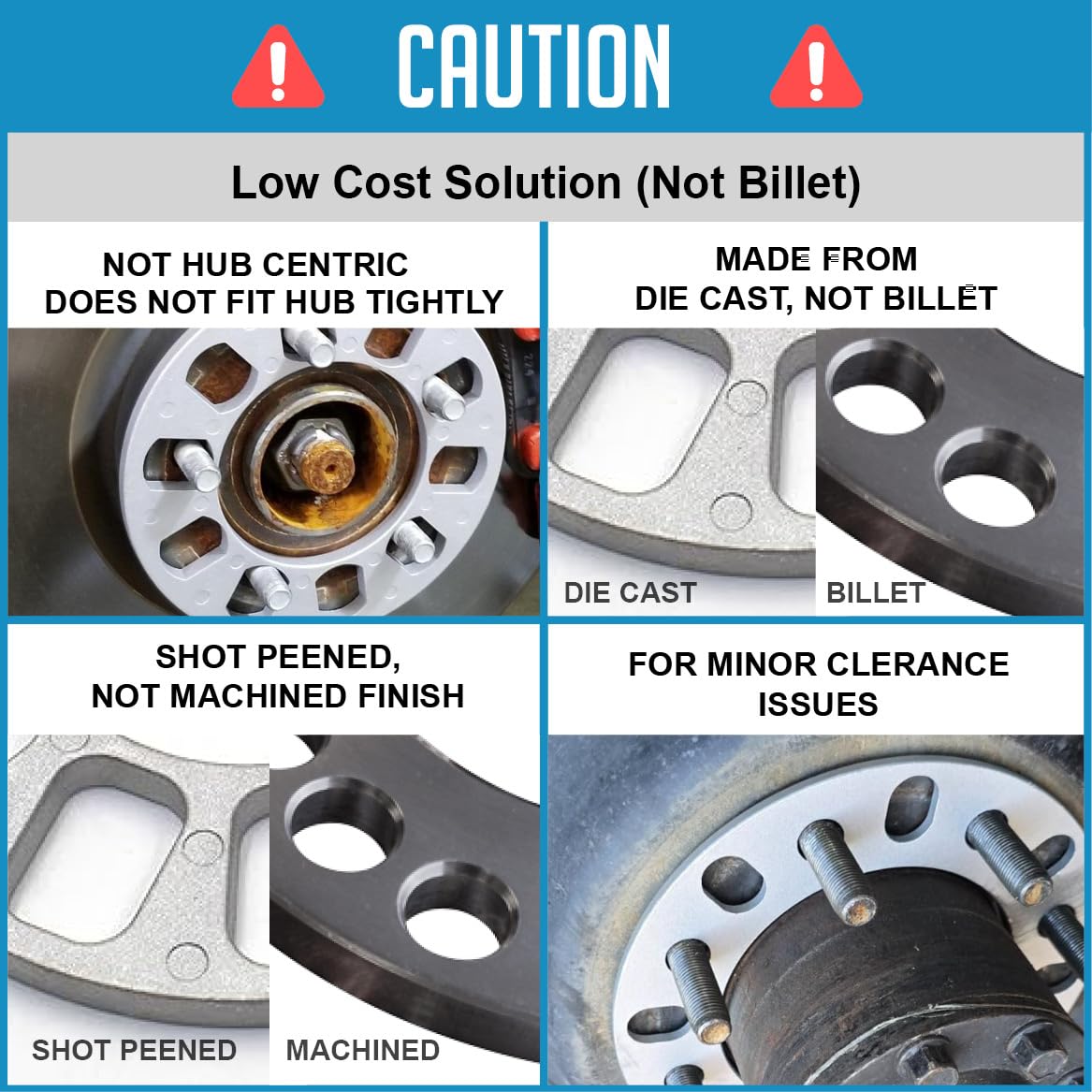 Wheel Accessories Parts Wheel Accessories Parts 2 Pcs Die Cast Wheel Spacers 12mm 1/2" Thick Fits Bolt - Outdoor Depot