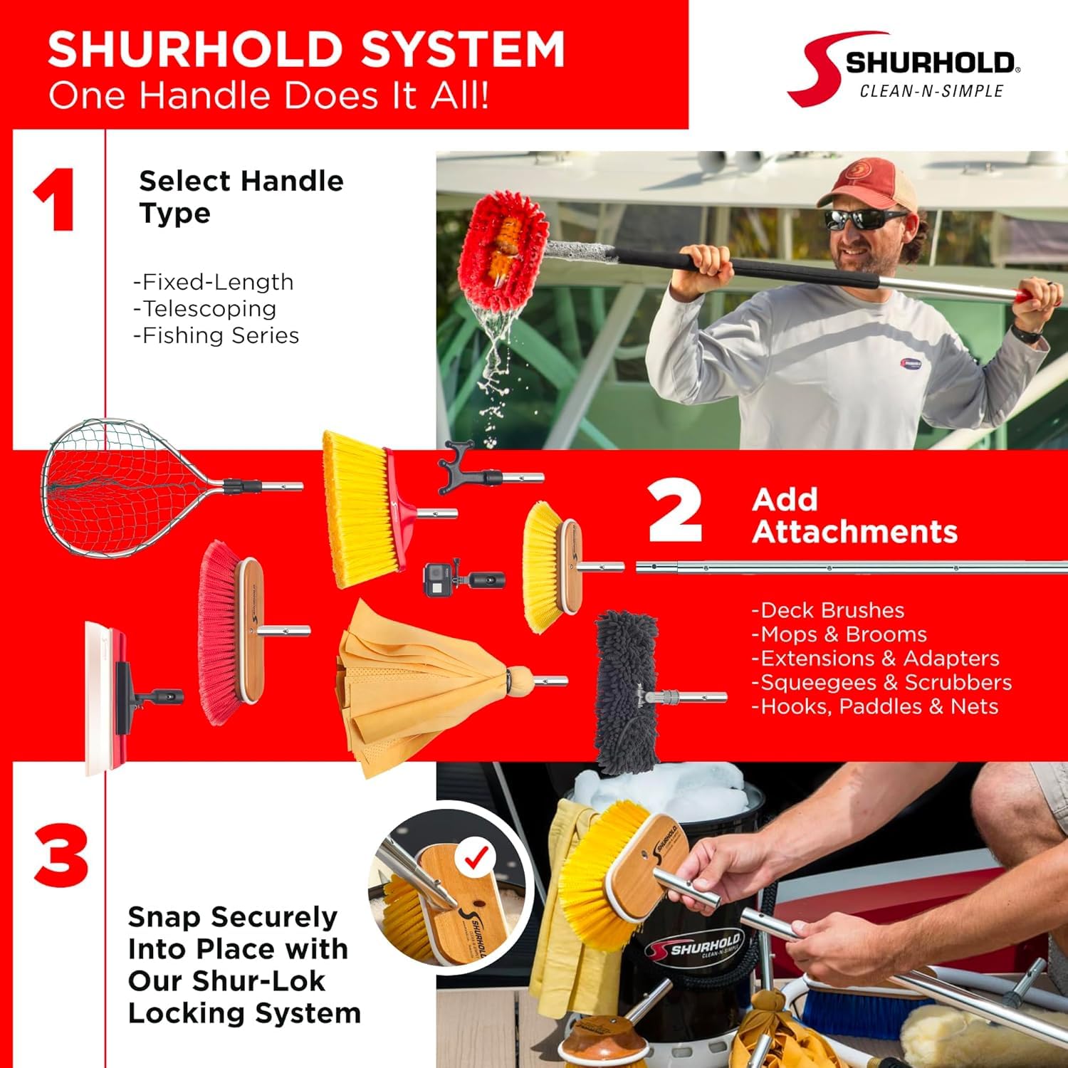 Shurhold Shurhold 833 6' Telescoping Extension Handle with 40"-72" Locking Length - Outdoor Depot
