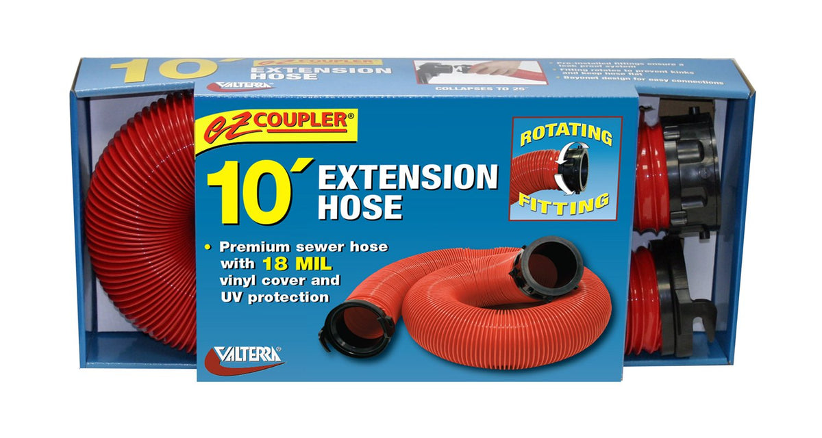 VALTERRA LLC D040113 Valterra D04-0113 EZ Coupler 10' RV Extension Hose, Red - detail view