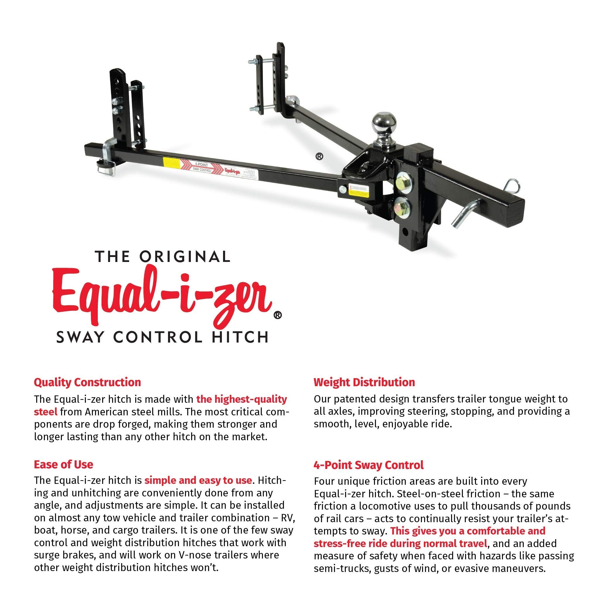 Equal-i-zer Equal-i-zer 4-point Sway Control Hitch, 90-00-1600, 16,000 Lbs Trailer Weight and 1,600 Lbs - Outdoor Depot