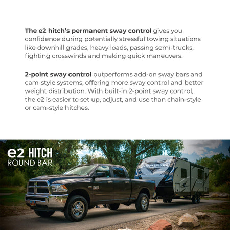 Fastway Fastway e2 2-Point Sway Control Round Bar Hitch, 94-00-0600, 6,000 Lbs Trailer Weight Rating, 600 - Outdoor Depot