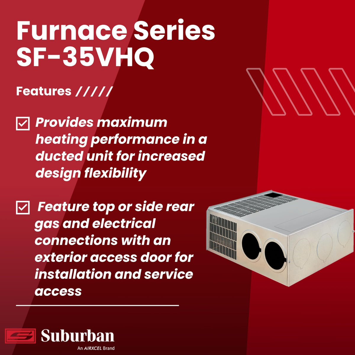 Suburban Suburban SF Series Ducted Low Profile Furnace SF-42VHQ 42,000 BTU/h LP Gas Furnace Model 2592A - Outdoor Depot