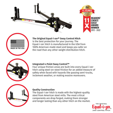 Equal-i-zer Equal-i-zer 4-point Sway Control Hitch, 90-00-1400, 14,000 Lbs Trailer Weight Rating, 1,400 Lbs - Outdoor Depot
