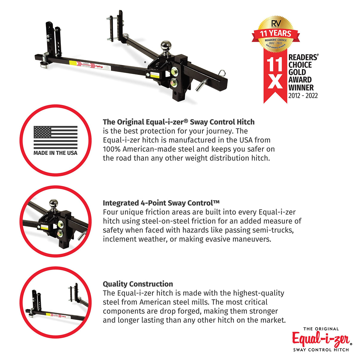 Equal-i-zer Equal-i-zer 4-point Sway Control Hitch, 90-00-1001, 10,000 Lbs Trailer Weight Rating, 1,000 Lbs - Outdoor Depot