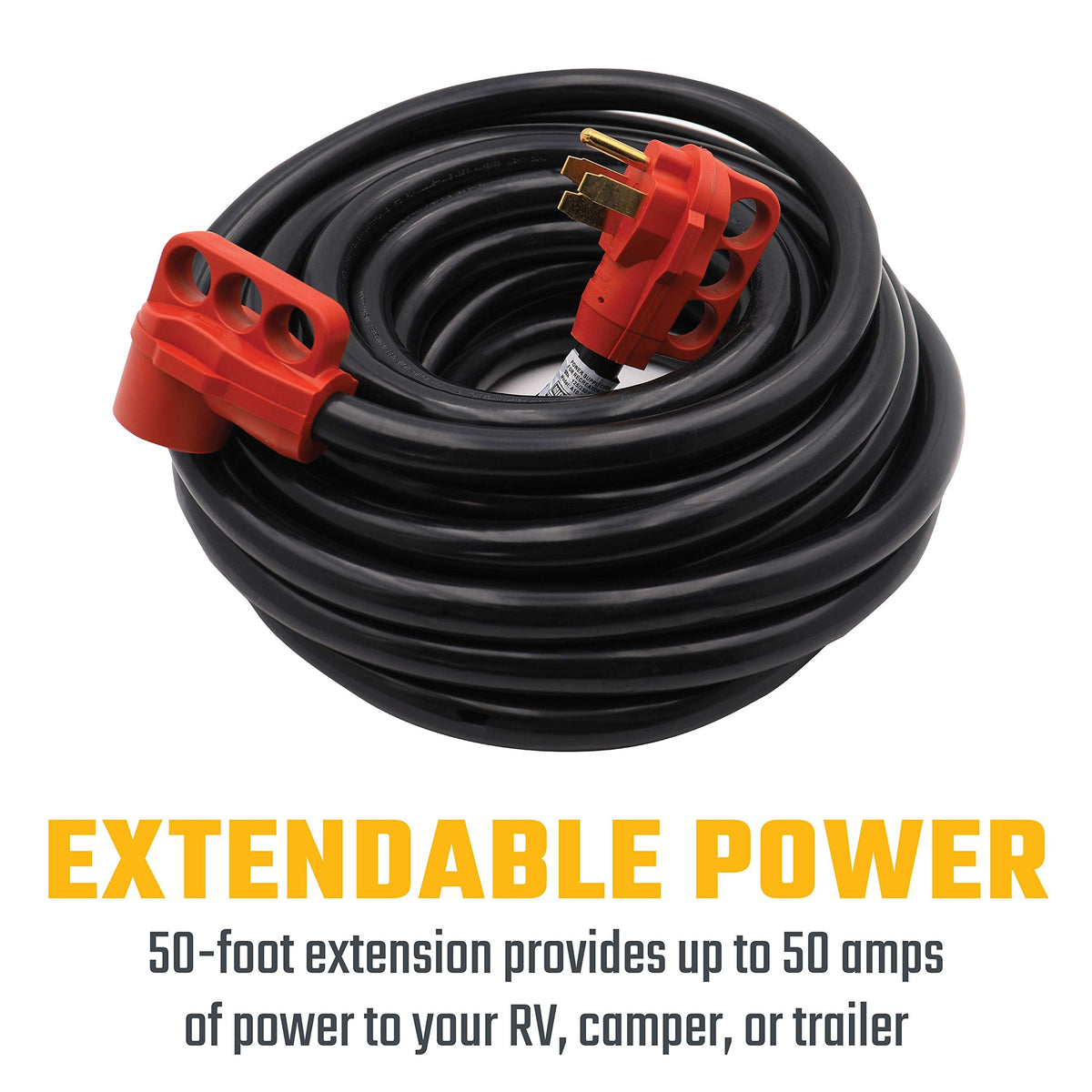 VALTERRA LLC A10-5050EH Valterra  Mighty Cord RV 50-Amp Extension Cord, 50 ft., Red - view 4
