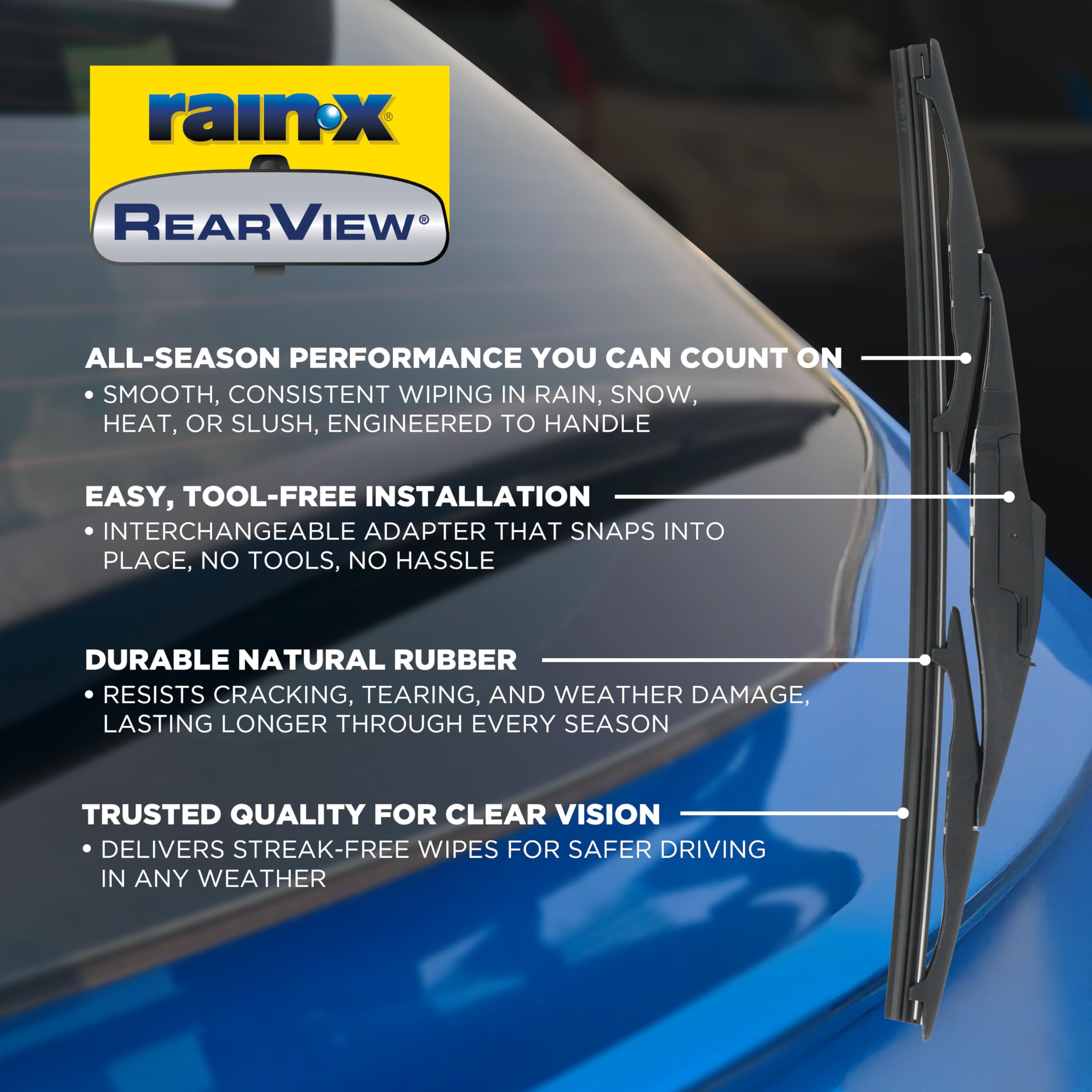 Rain-X Rain-X 850216 RearView Wiper Blade 16", OEM Replacement Rear Windshield Wiper, Interchangeable - Outdoor Depot