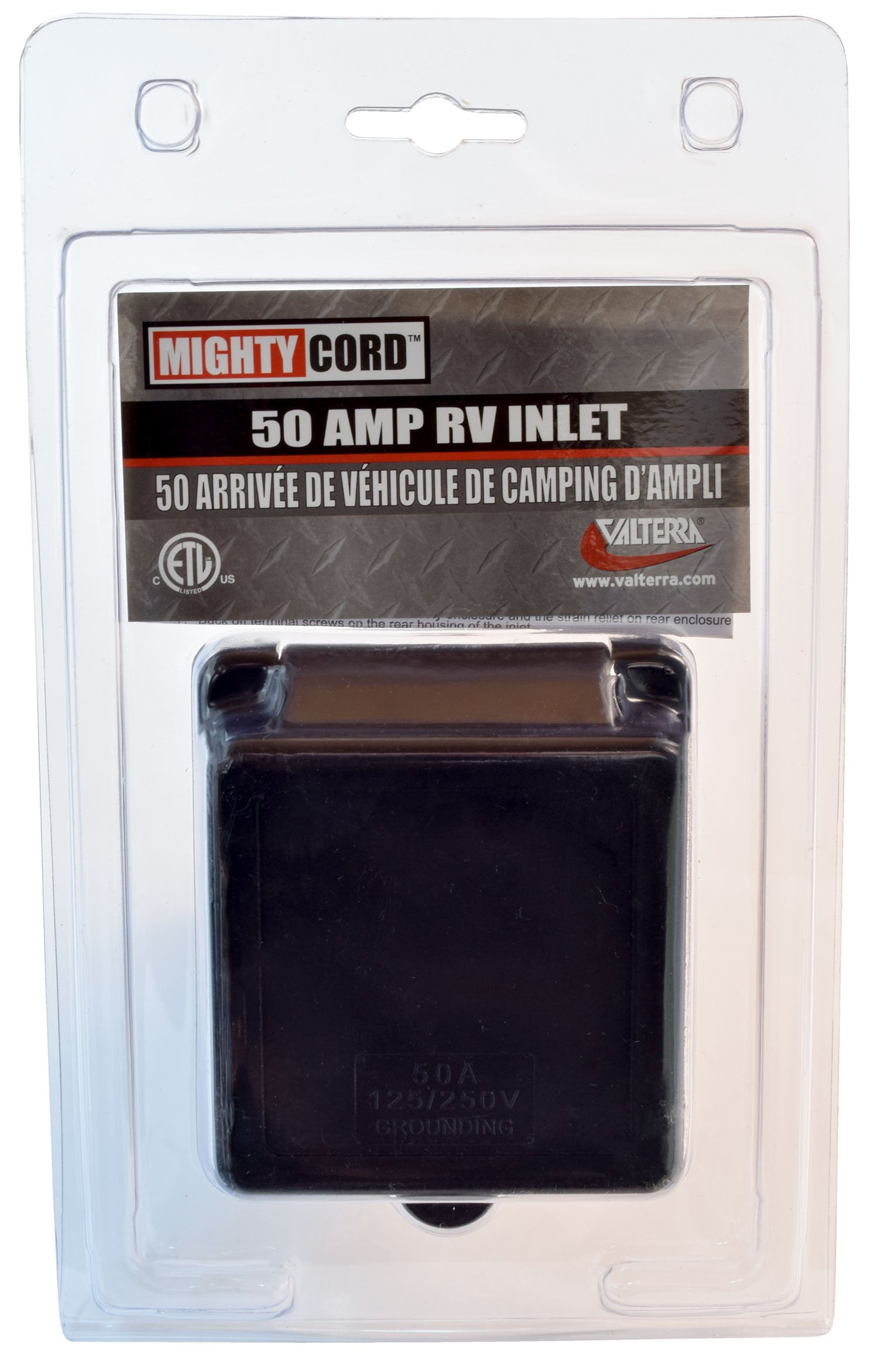 VALTERRA LLC VLPA10-50INBKVP Valterra Products  Mighty Cord 50 AMP Power Inlet; Black - view 3