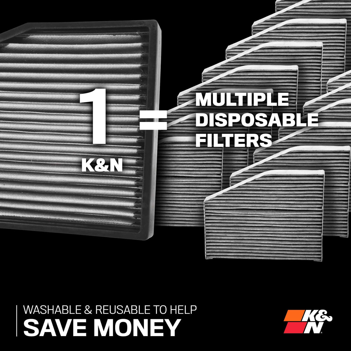 K&N K&N LIFETIME Cabin Air Filter: Premium, Washable, Clean Air for your Cabin: Compatible with 1999-2023 - Outdoor Depot