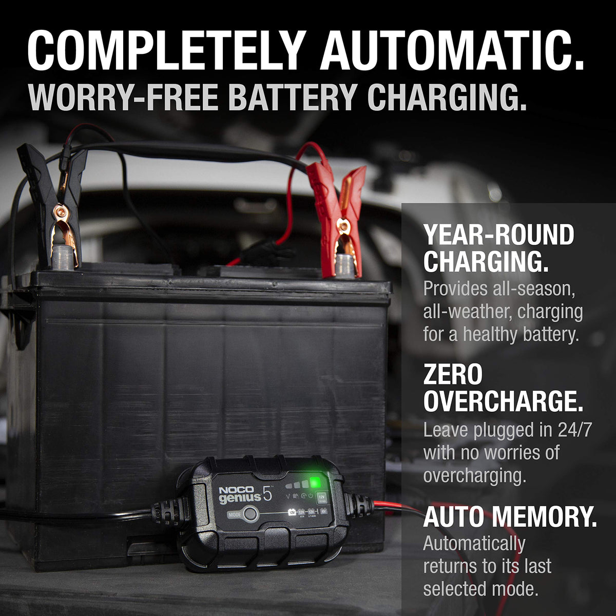 NOCO NOCO GENIUS2: 2A 6V/12V Smart Battery Charger – Automatic Maintainer, Trickle Charger & Desulfator with - Outdoor Depot
