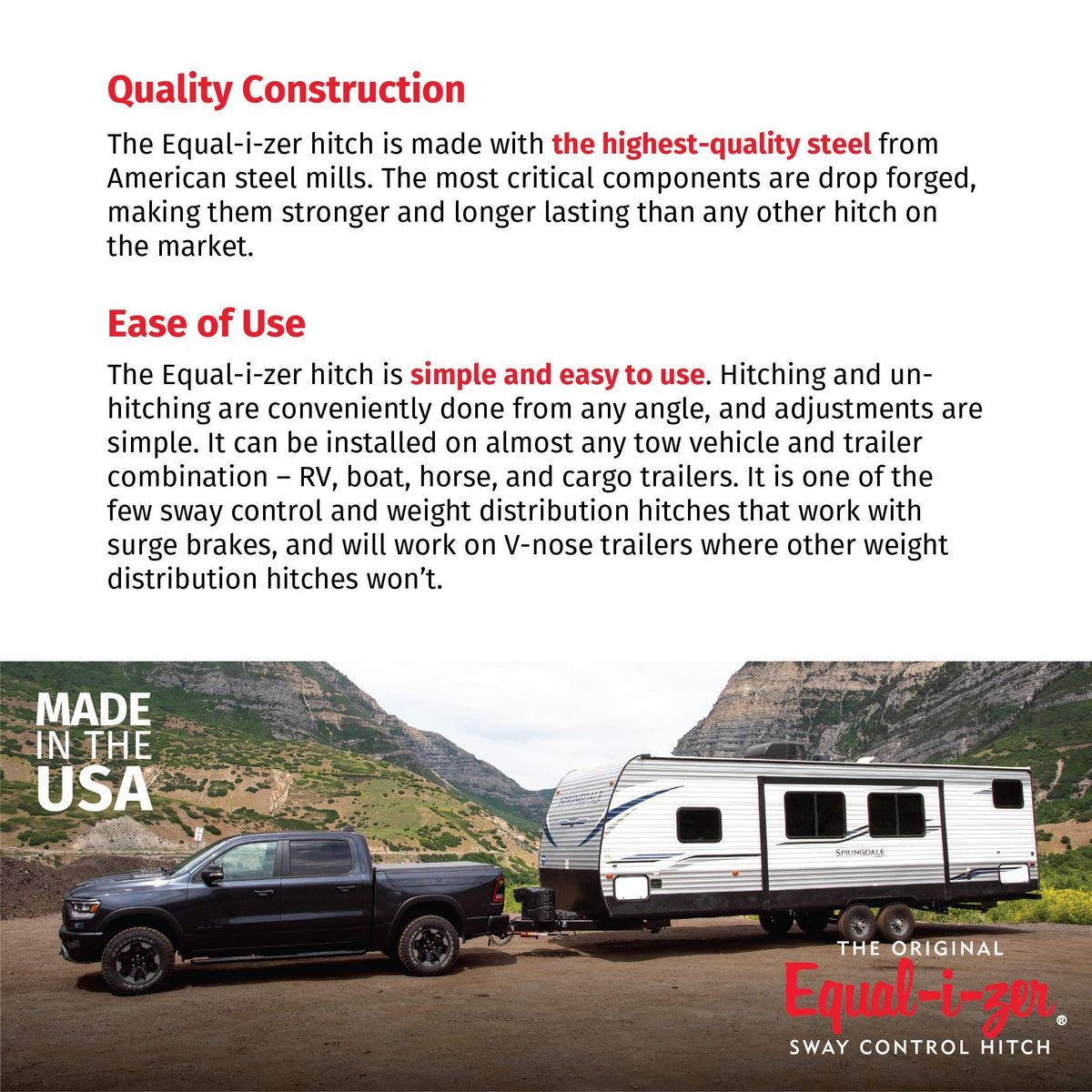 Equal-i-zer Equal-i-zer 4-point Sway Control Hitch, 90-00-0600, 6,000 Lbs Trailer Weight Rating, 600 Lbs - Outdoor Depot